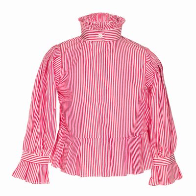 Carly - Red Striped Blouses
