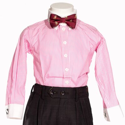 Cedric - Weiß und rosa gestreiftes Hemd