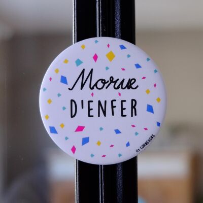 Magnet Décapsuleur Morue d'enfer - made in France - cadeau humour, anniversaire, surnom