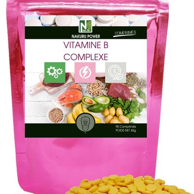 Complesso di vitamina B / 90 compresse da 500 mg / NAKURU Power / Prodotto in Francia