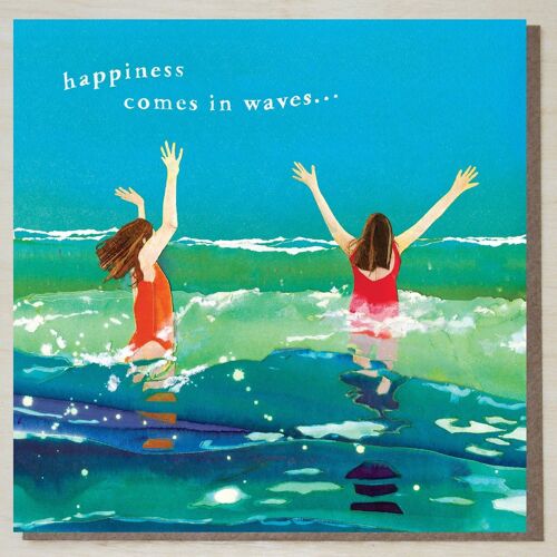 Sea Swimming Card (happiness comes in waves)
