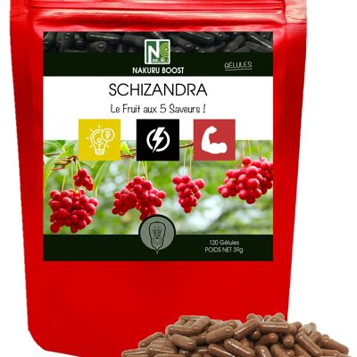 Schizandra / 120 Kapseln mit 325 mg / NAKURU Boost / "Die Frucht mit 5 Geschmacksrichtungen!"