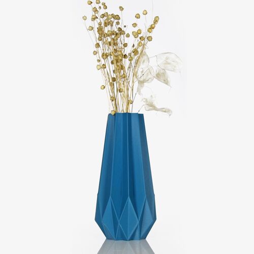 Vase "lyna" bleu mat, pour fleurs séchées