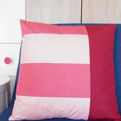 Pink, nude and burgundy Flag cushion cover