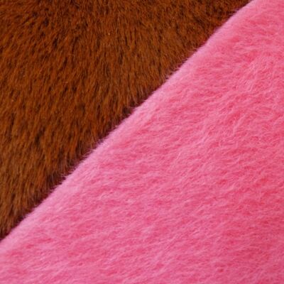 Cushion cover Slash pink and hazelnut imitation fur