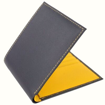 Billfold 8 Card Slot Wallet - Navy and Yellow
