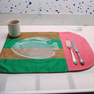 Grass Green, Chestnut and Pink Flag Placemat