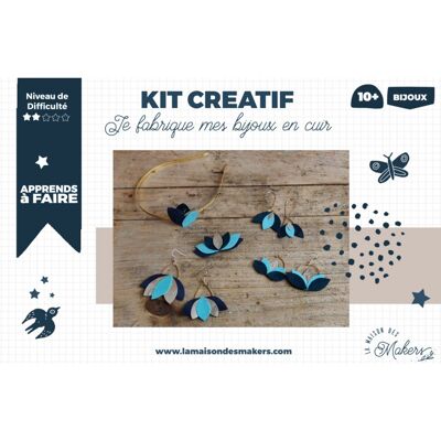 Kit DIY  Bijoux en cuir - Coloris Bleu