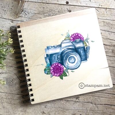 Photo album wooden cover COLOR camera