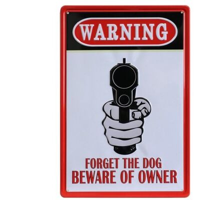 Warning metalen bord 20x30cm