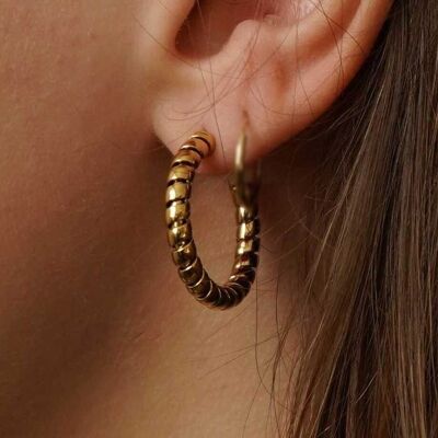 Wide chunky twist earrings