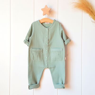 Green dungarees / 3-6 months