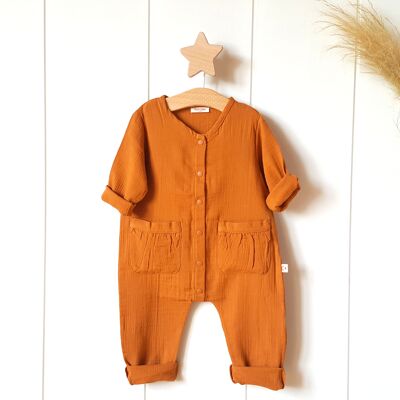 Brown dungarees/ 3-6 months