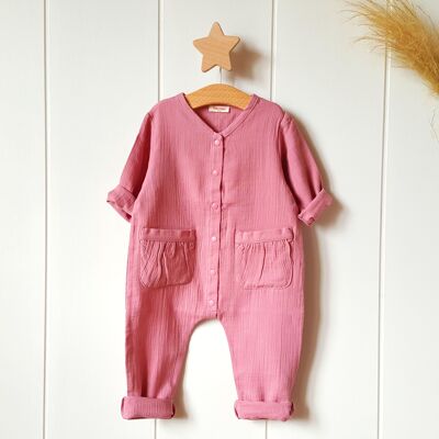 Dark pink dungarees / 9-12 months