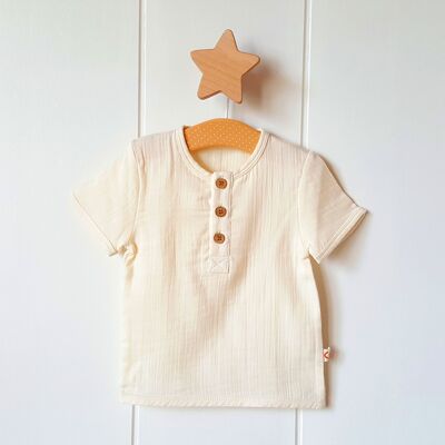 Beige T-shirt / 0-3 months