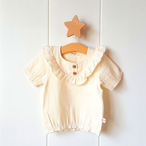 Tee-shirt beige pour fille/3-6 mois