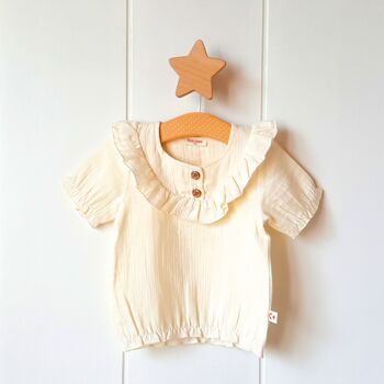 Tee-shirt beige pour fille/3-6 mois 1