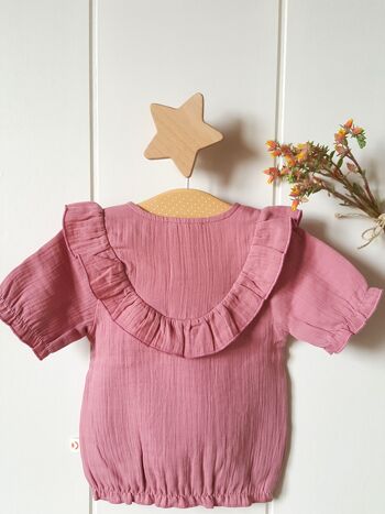 Tee-shirt rose foncé pour fille/0-3 mois 3