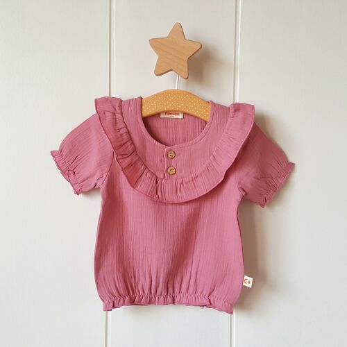 Tee-shirt rose foncé pour fille/6-9 mois