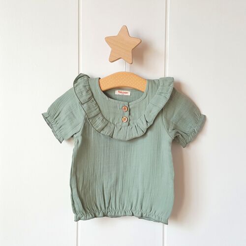 Tee-shirt verte pour fille/0-3 mois