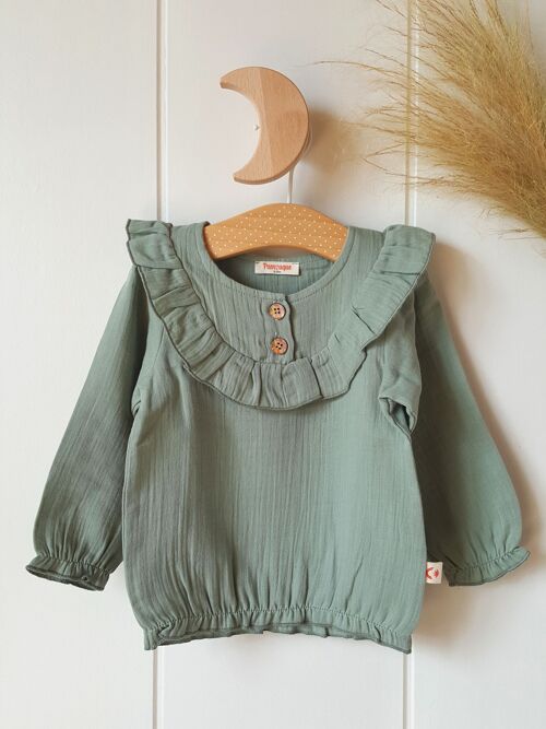 Blouse verte / 3-6 mois