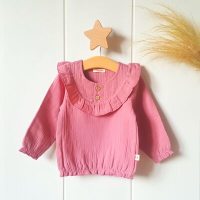 Blusa rosa scuro 0-3 mesi