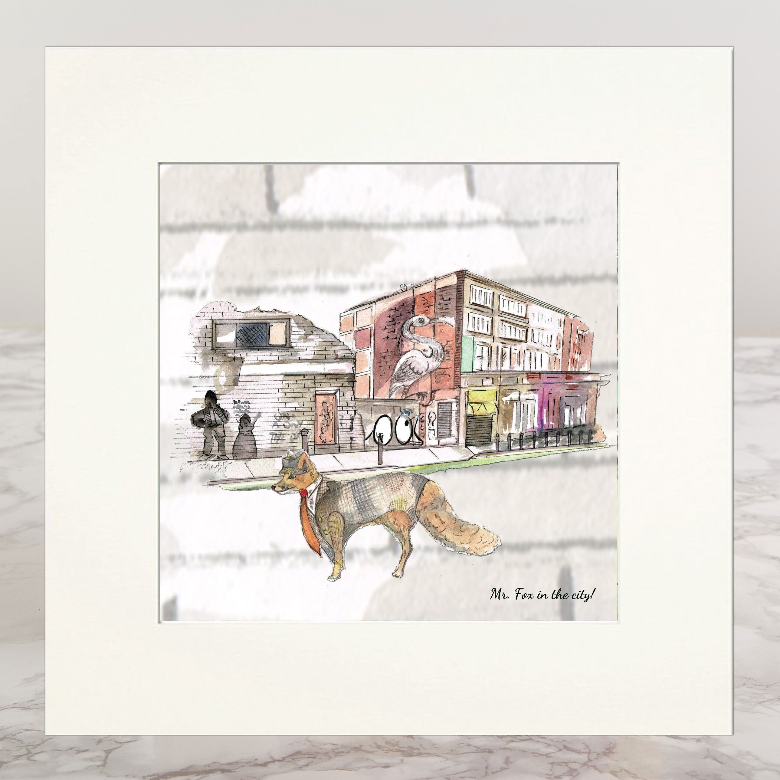 Stampa montata Mr. Fox In The City