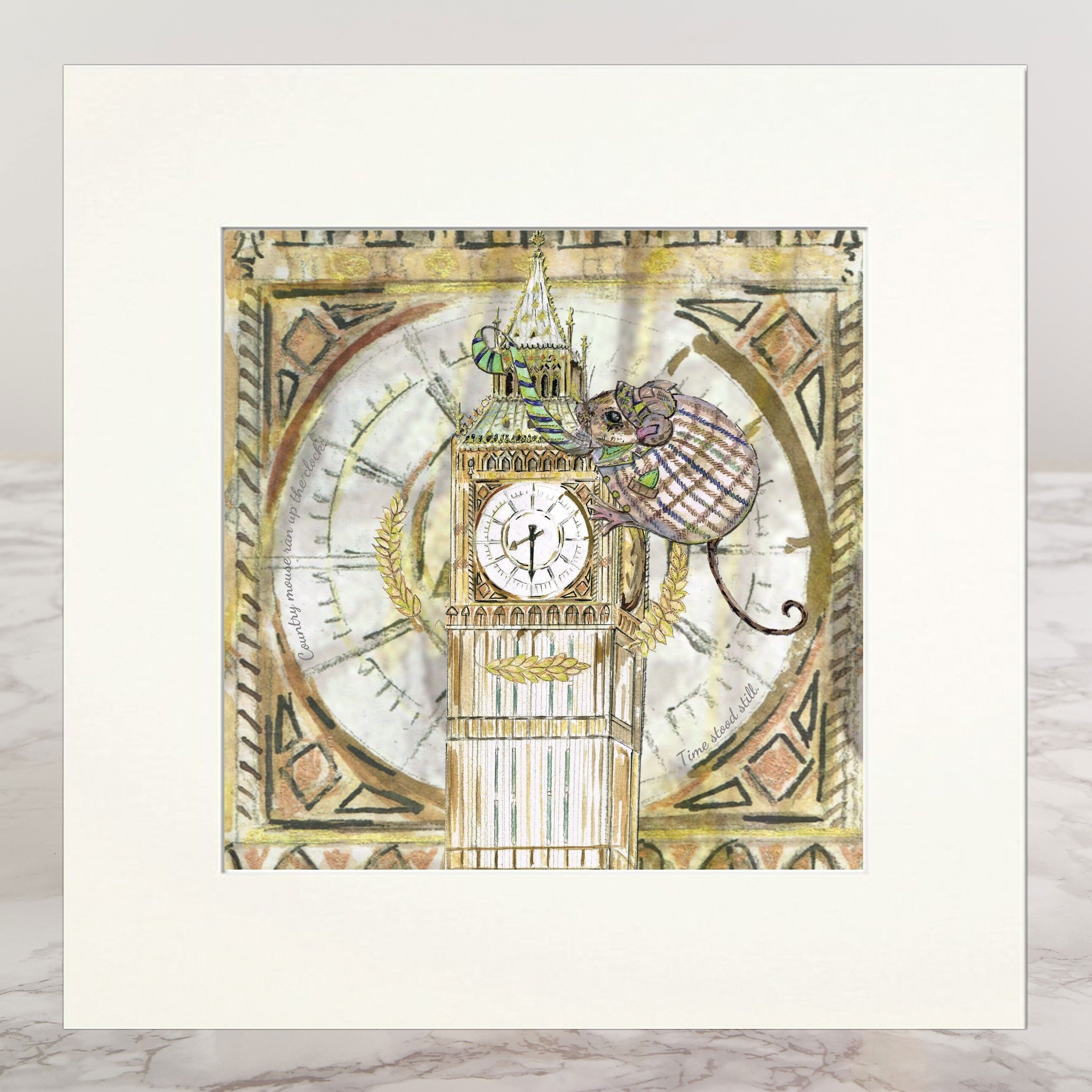 Mouse con stampa montata in città