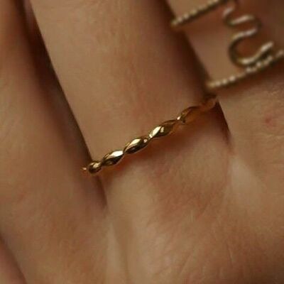 Anillo acero perla ovalado talla única 53