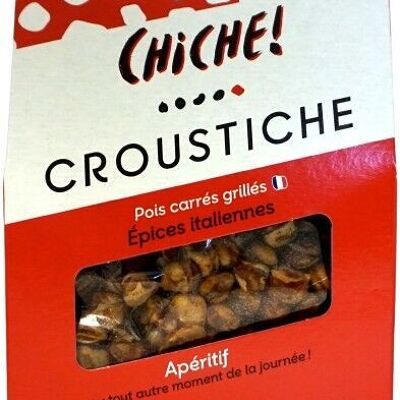 CLEARANCE CROUSTICHE-ORGANIC-Roasted Square Peas with Italian spices -90g