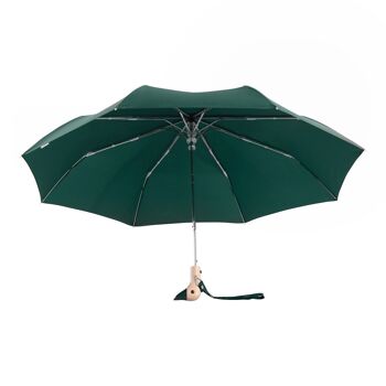 Parapluie vert forêt compact et résistant au vent 4