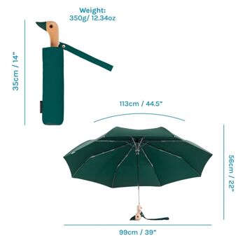 Parapluie vert forêt compact et résistant au vent 5