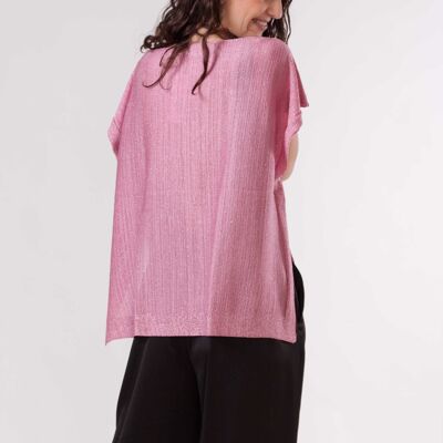 Silk Knitted Poncho with Lurex Astrid