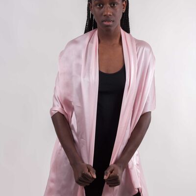 Natural Silk Crepe Satin Shawl