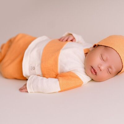Store bébé première pose orange-écru