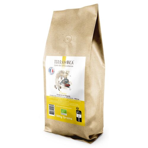 Cafe bio en grains 500g - arabica d'ethiopie - oscar