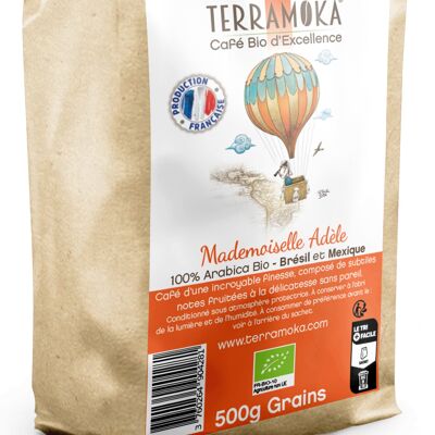 ORGANIC COFFEE BEANS 500G - ARABICA BRAZIL AND MEXICO - ADELE