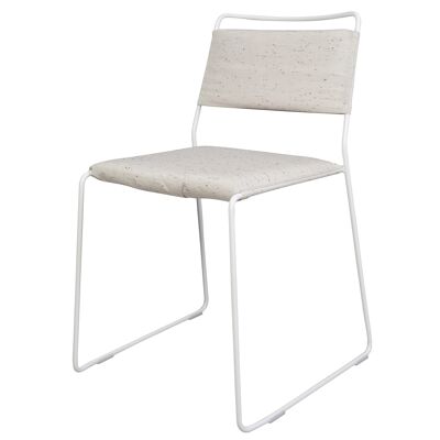 One Wire Chair - White Frame & melange cushions