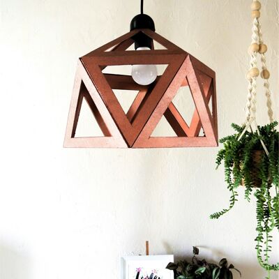 Lámpara colgante origami de cobre