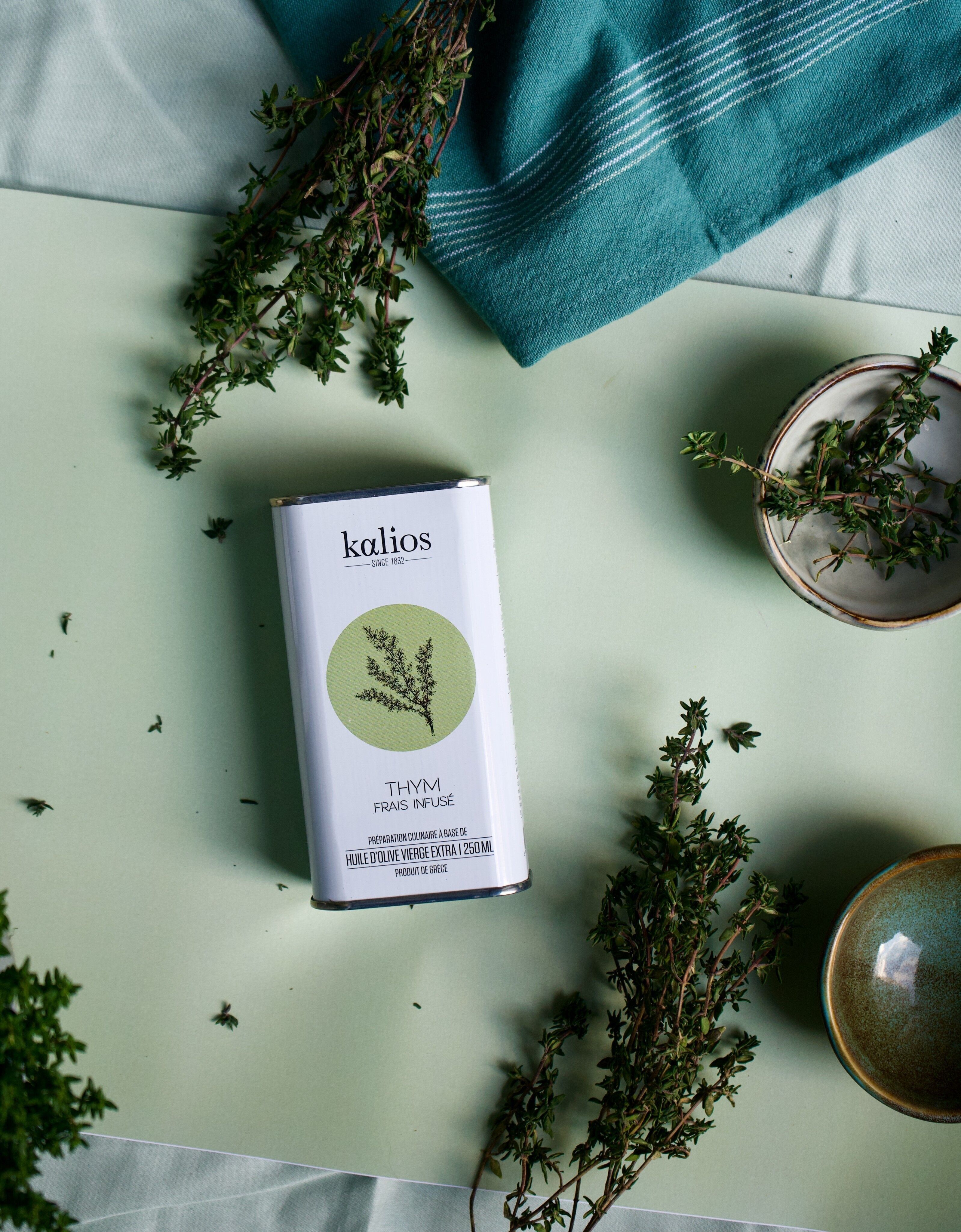 Mit Thymian angereichertes Olivenöl 250ml - Kanister