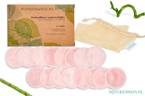 16 Reusable make up pads - Bamboo