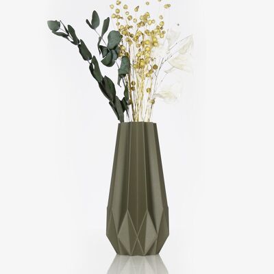 Vase "lyna" kaki mat, pour fleurs séchées