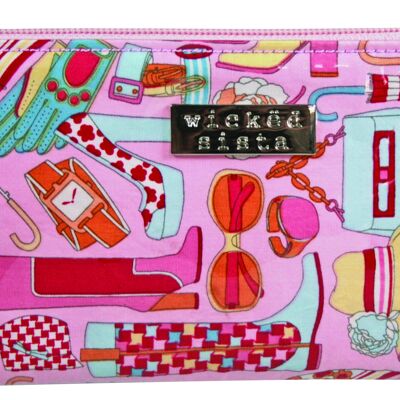 Bag Vintage Fashion Pink Small Flat Purse Cosmetic Bag Bag