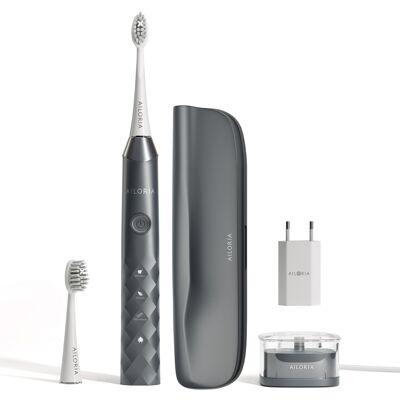 SHINE BRIGHT Cepillo de dientes sónico USB que incluye 2 cabezales de cepillo + conector USB - sombra de ónix