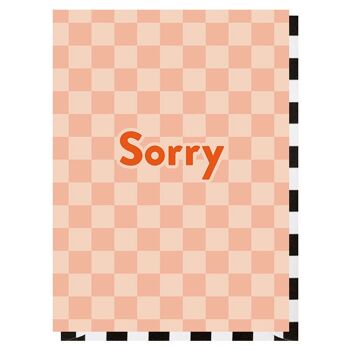 Sorry Checkerboard Apology Card (pack of 6) 1