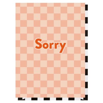 Sorry Checkerboard Apology Card (pack of 6)