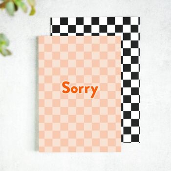 Sorry Checkerboard Apology Card (pack of 6) 2
