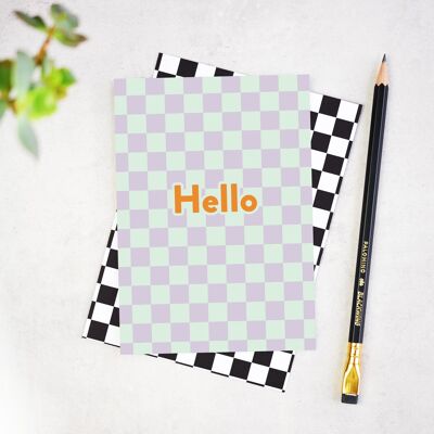 Hello Checkerboard Card