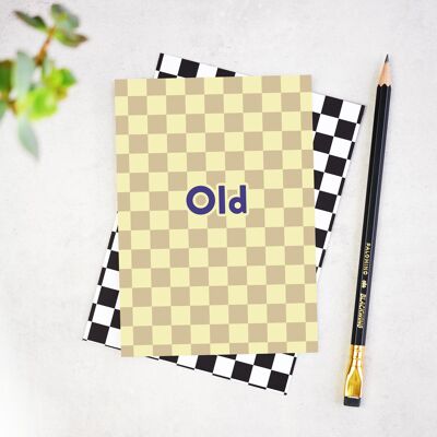 Old Checkerboard Birthday Card