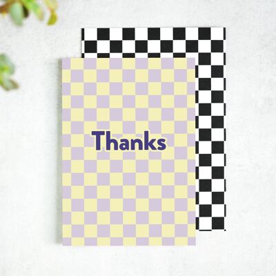 Tarjeta de agradecimiento de tablero de ajedrez de gracias